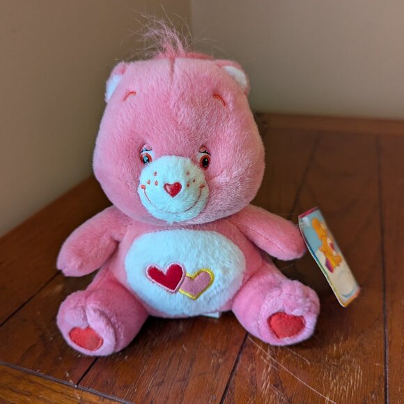 Care Bears Love-A-Lot Pink Plush Two Hearts Vintage NANCO 2003 7-inches NWT - Picture 1 of 9